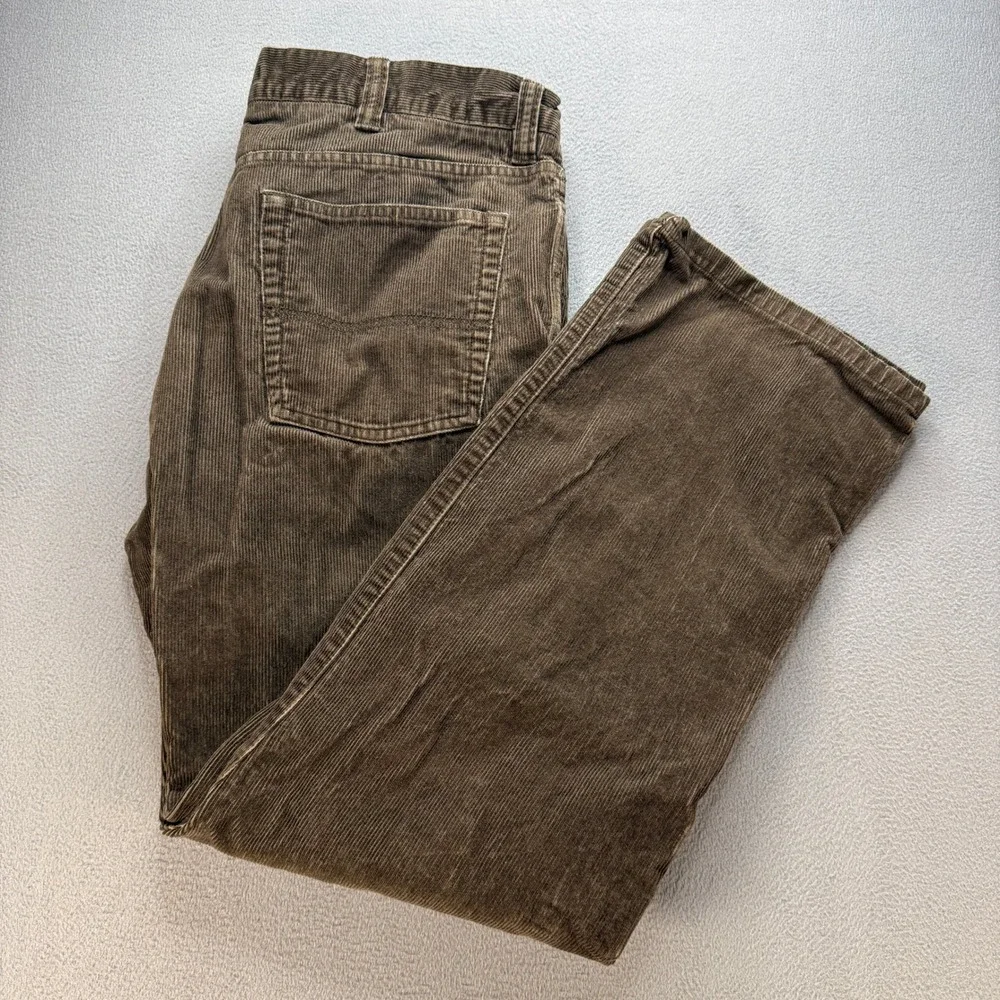 LL Bean Corduroy Pants Standard Fit 36x30 (FIT 36x29) Brown Straight Leg Cotton